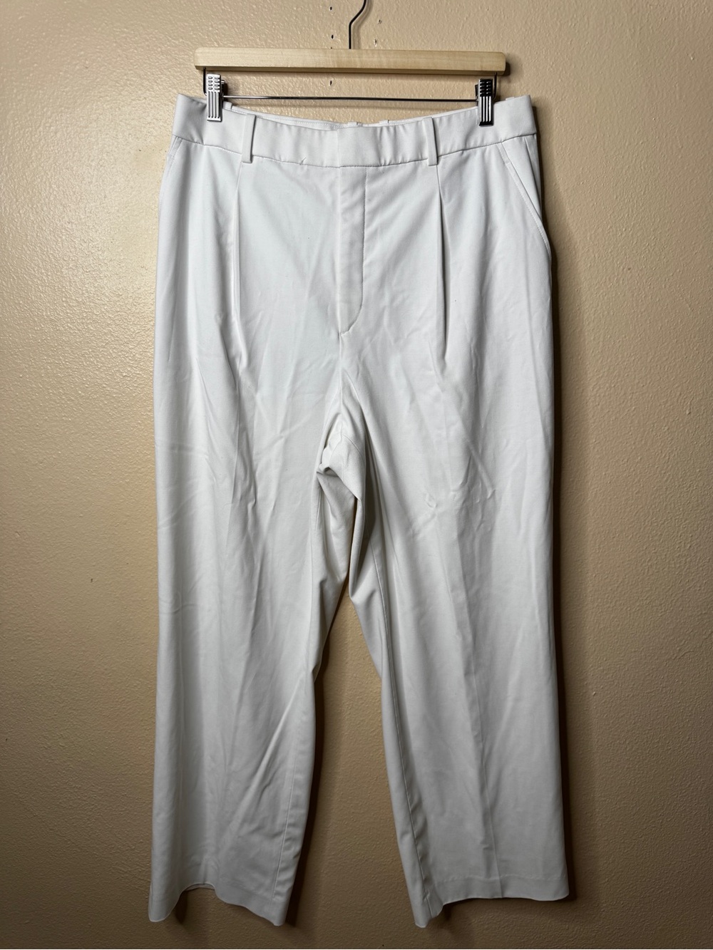 Uniqlo Womens XL White Stretch Ankle Pants Tapered Trousers